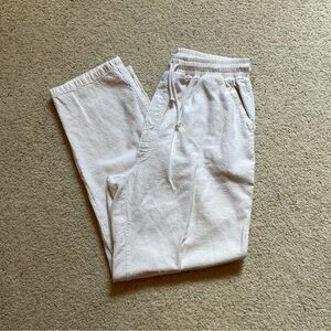 White cotton drawstring pants